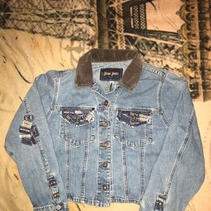 Vintage Guess Patch Jean Jacket Size M